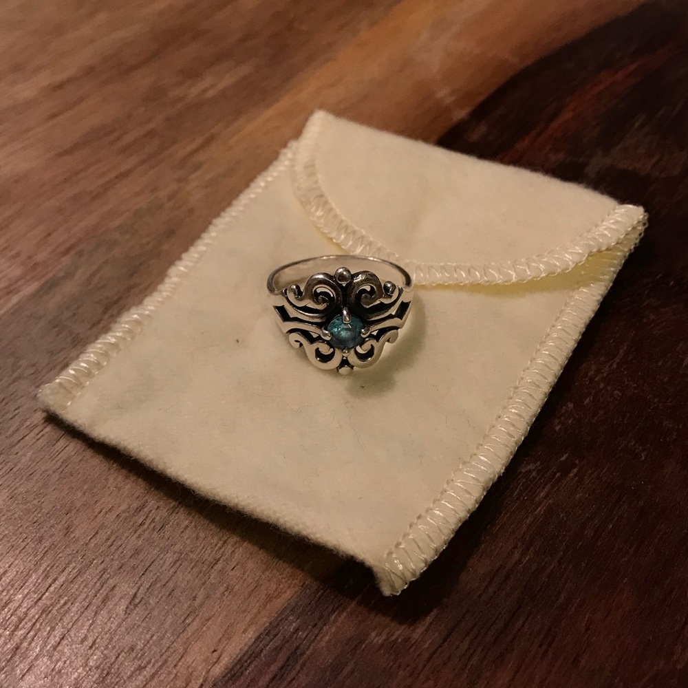 James Avery Spanish Lace Ring with Blue Topaz